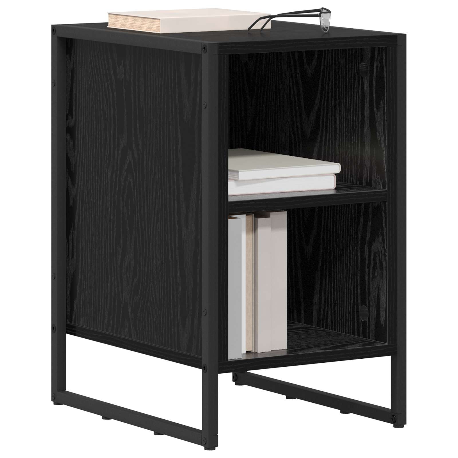 Noptiera Stejar Negru 39.5 x 30 x 50 cm Lemn compozit — imaginea 3