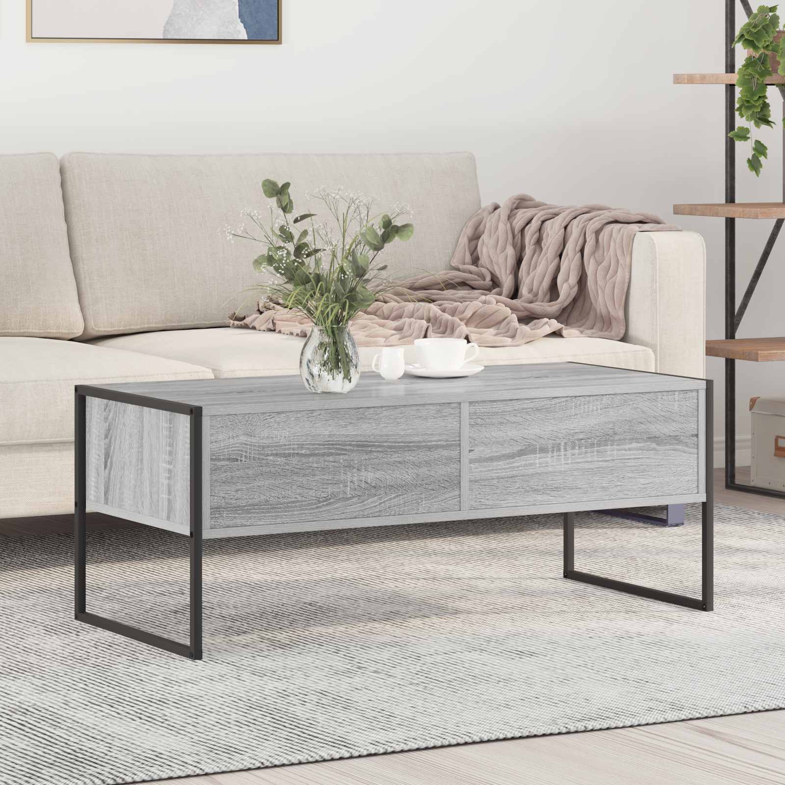 Masa de cafea Gri Sonoma 100 x 46 x 40 cm Lemn compozit — imaginea 2