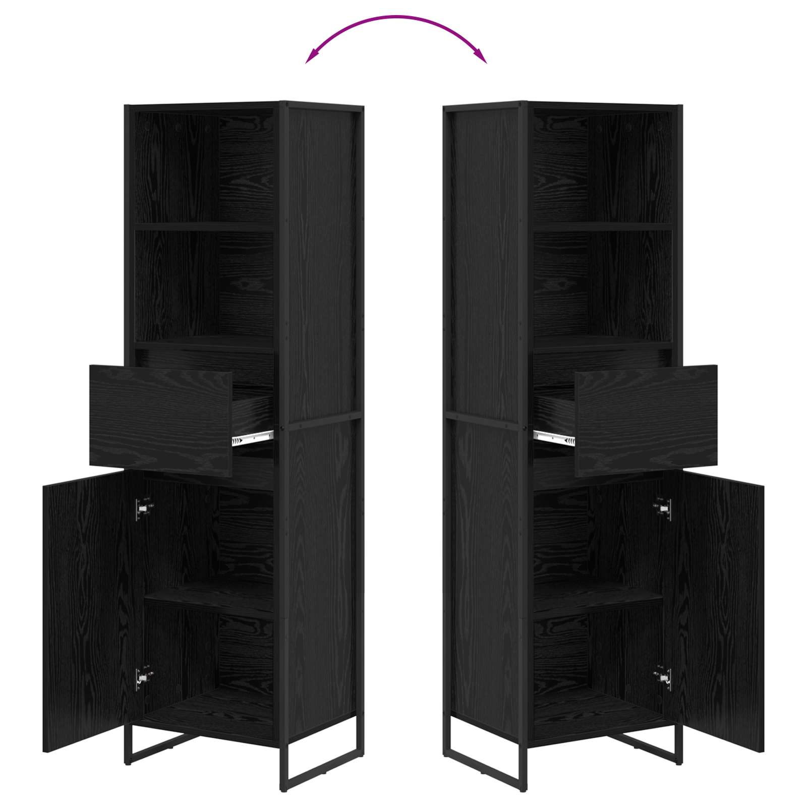 Dulap pentru carti cu sertar Stejar Negru 43 x 36 x 150.5 cm — imaginea 11