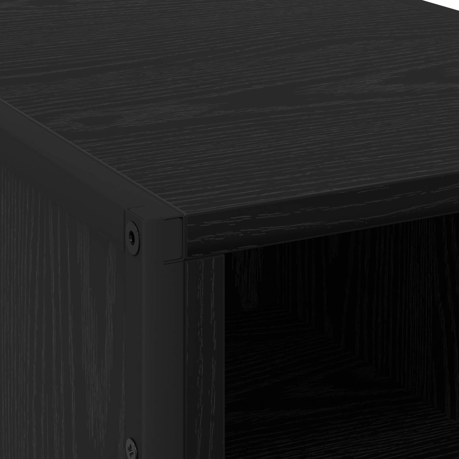 Noptiera Stejar Negru 39.5 x 30 x 50 cm Lemn compozit — imaginea 8