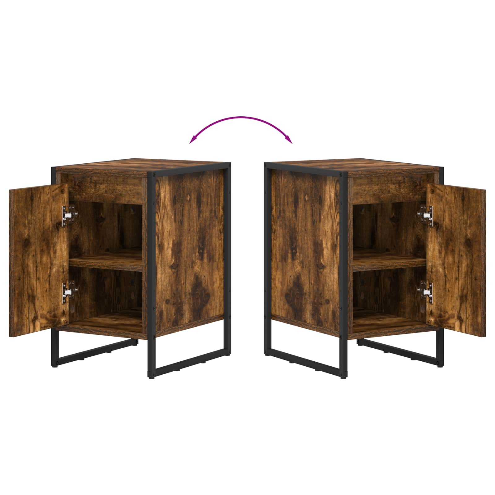 Noptiera 2 pcs Stejar fumuriu 39,5 x 30 x 50 cm Lemn compozit — imaginea 12
