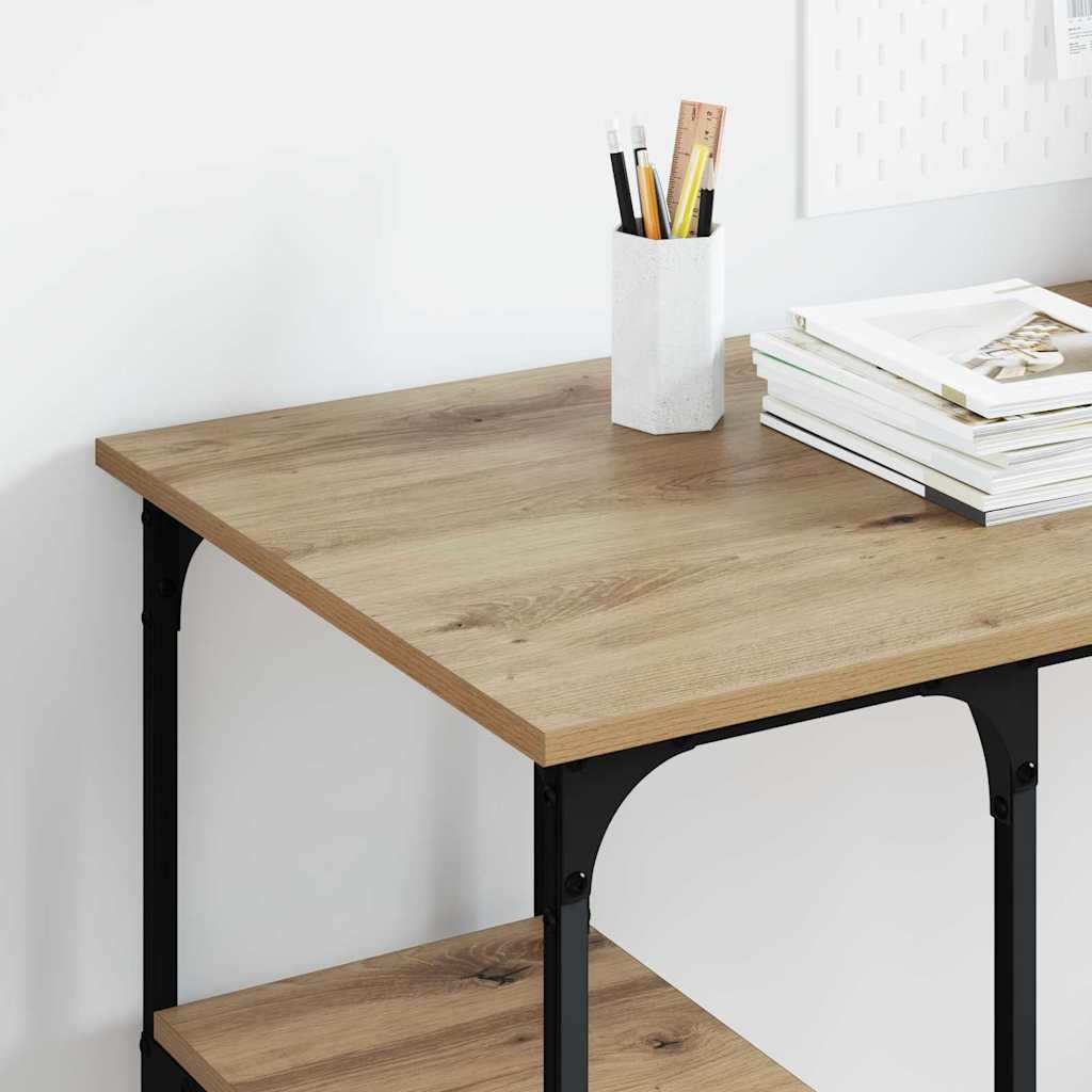 Birou cu raft Stejar Artizanal 140 x 50 x 75 cm Lemn compozit — imaginea 5