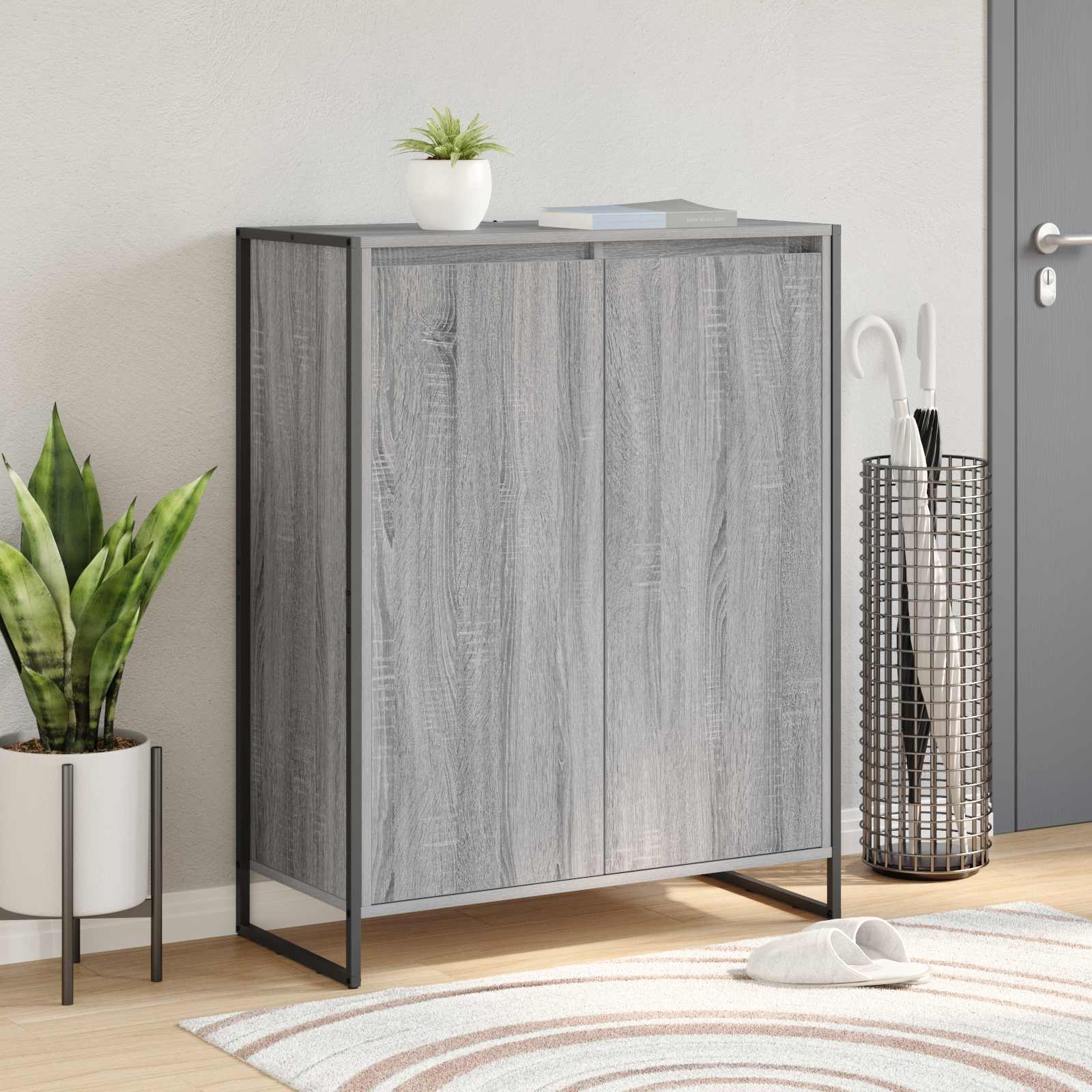 Dulap pentru pantofi Gri Sonoma 79 x 36 x 100 cm Lemn compozit — imaginea 2