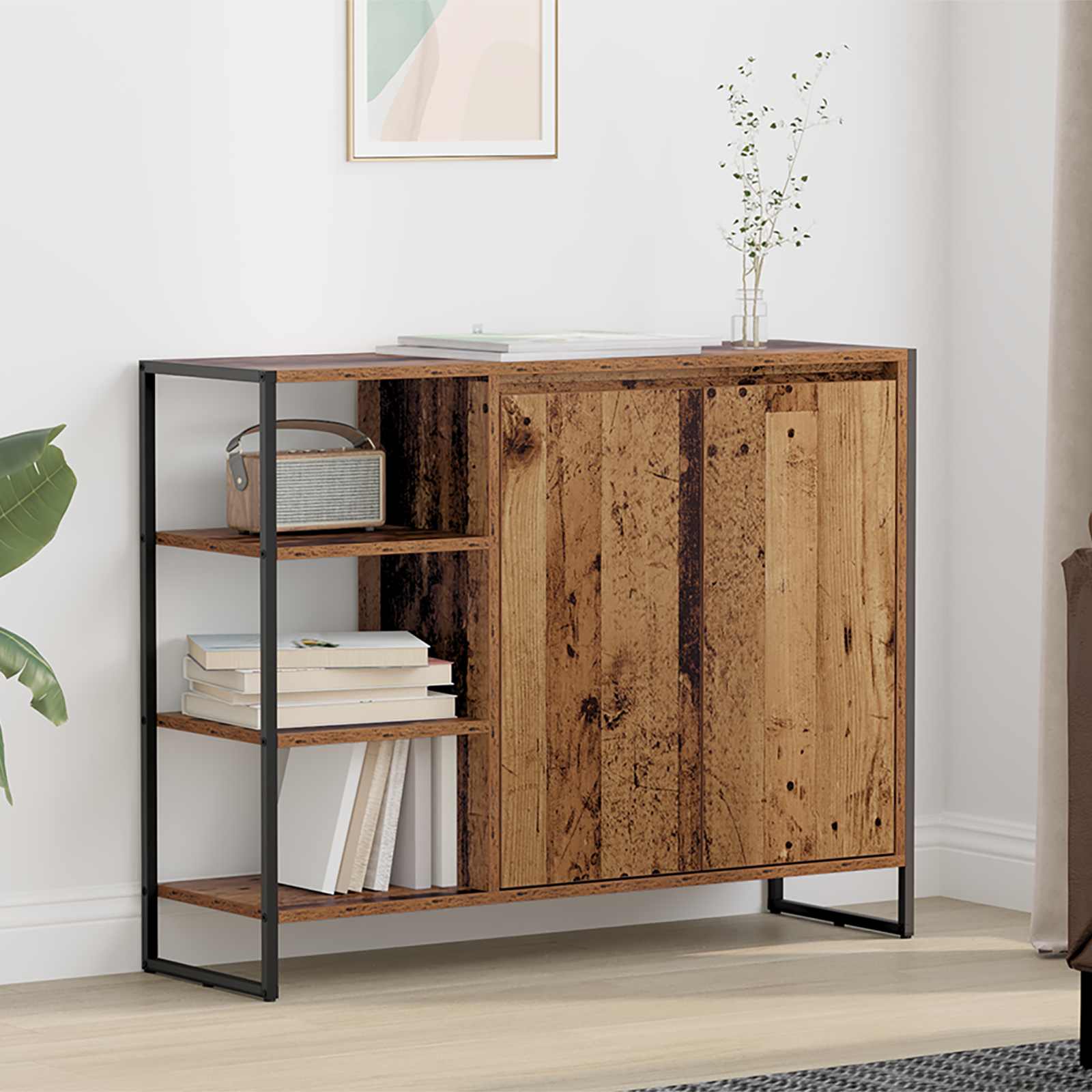 Dulap lateral Lemn Vechi 96.5 x 30 x 75 cm Lemn compozit — imaginea 2