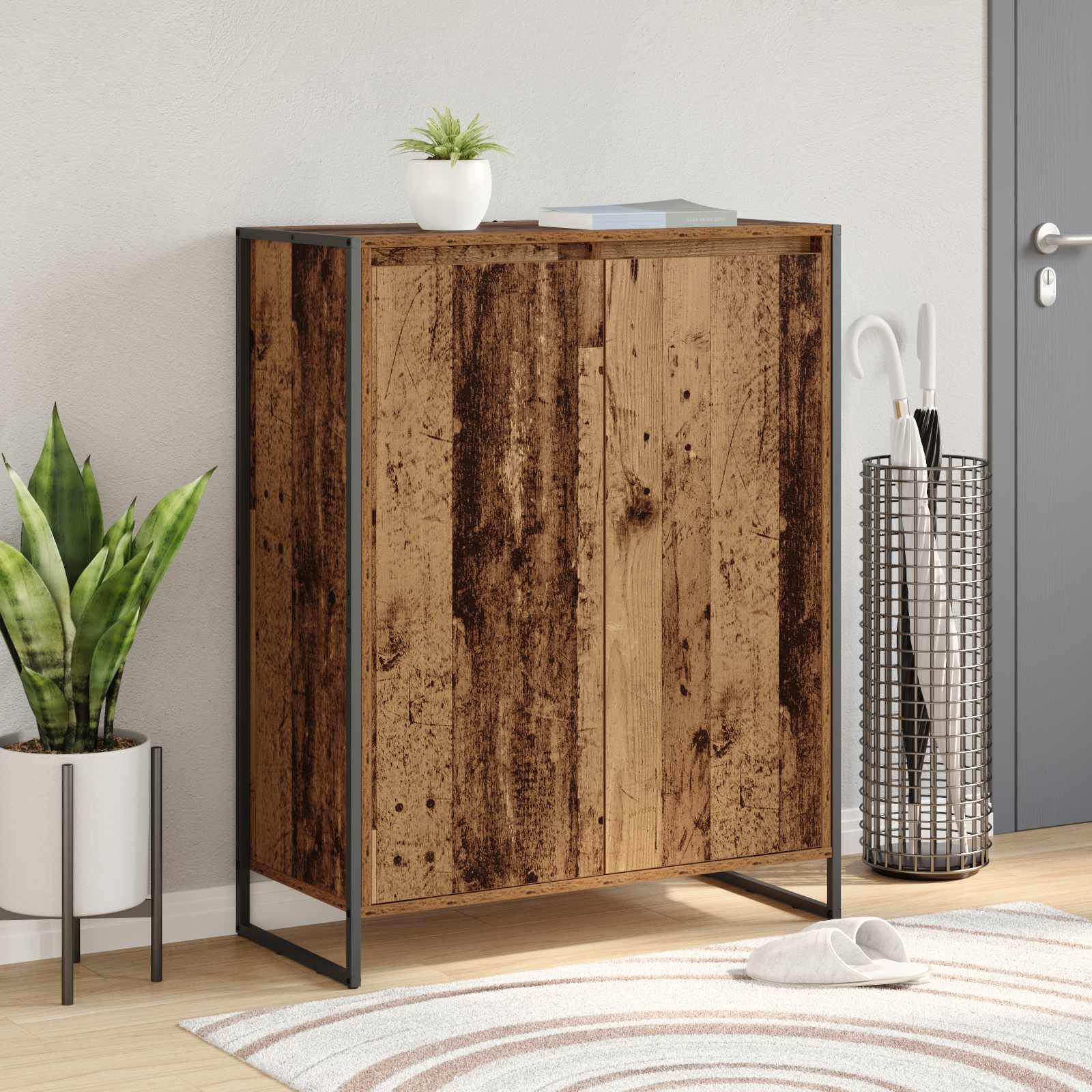 Dulap pentru pantofi Lemn Vechi 79 x 36 x 100 cm Lemn compozit — imaginea 2