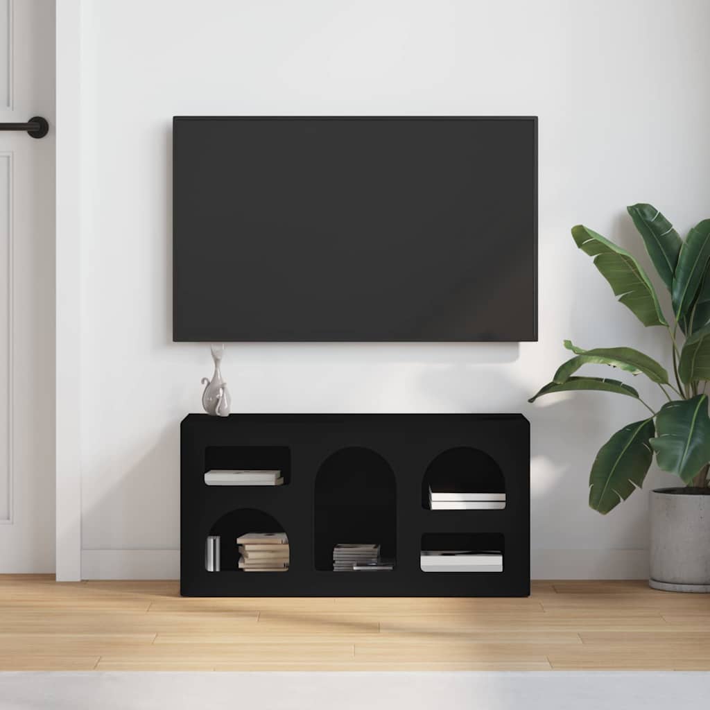Cabinet TV Negru 80 x 35 x 40 cm Lemn compozit — imaginea 5
