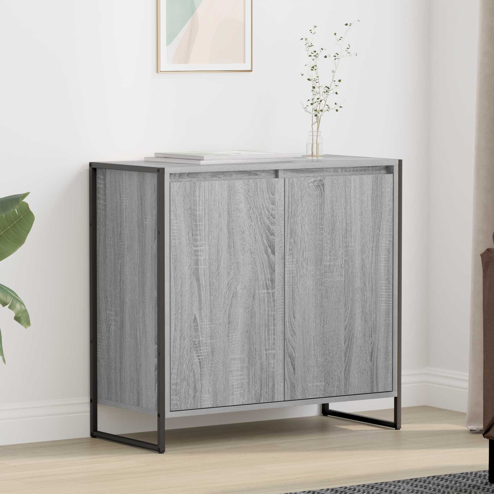 Dulap lateral Gri Sonoma 79 x 36 x 75 cm Lemn compozit — imaginea 2