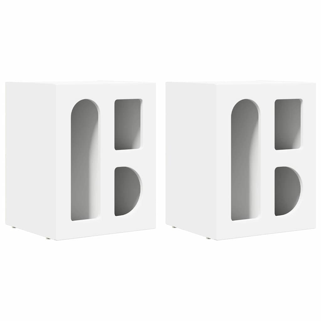 Noptiera 2 pcs Alb 40 x 35 x 50 cm Lemn compozit