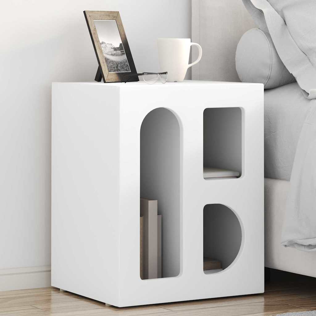 Noptiera 2 pcs Alb 40 x 35 x 50 cm Lemn compozit — imaginea 2