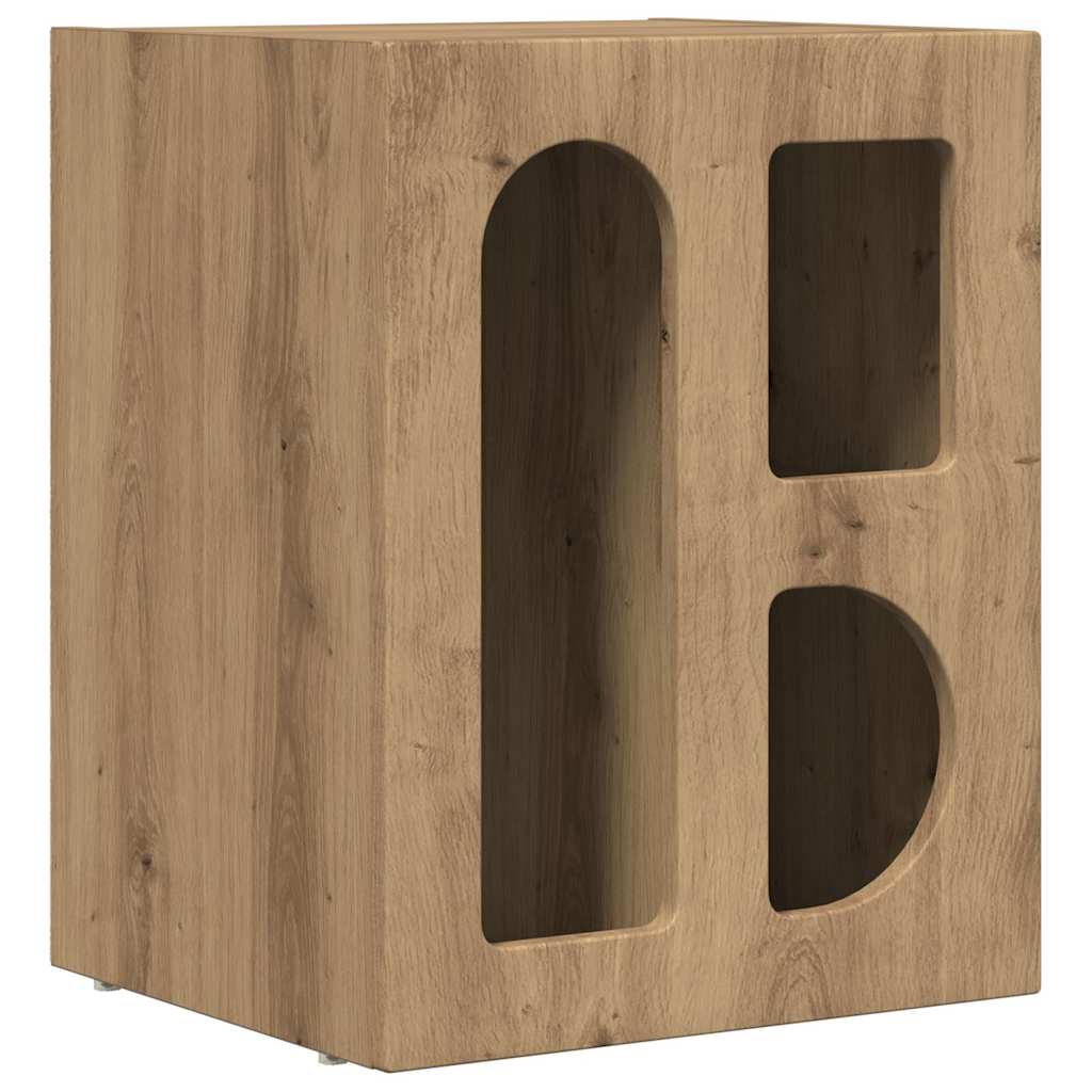 Noptiera Stejar Artizanal 40 x 35 x 50 cm Lemn compozit