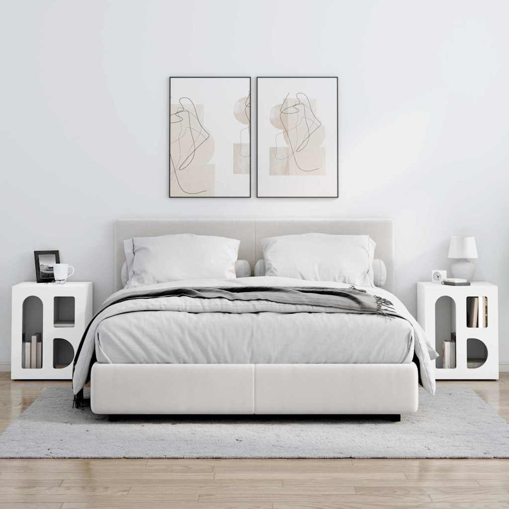 Noptiera 2 pcs Alb 40 x 35 x 50 cm Lemn compozit — imaginea 5