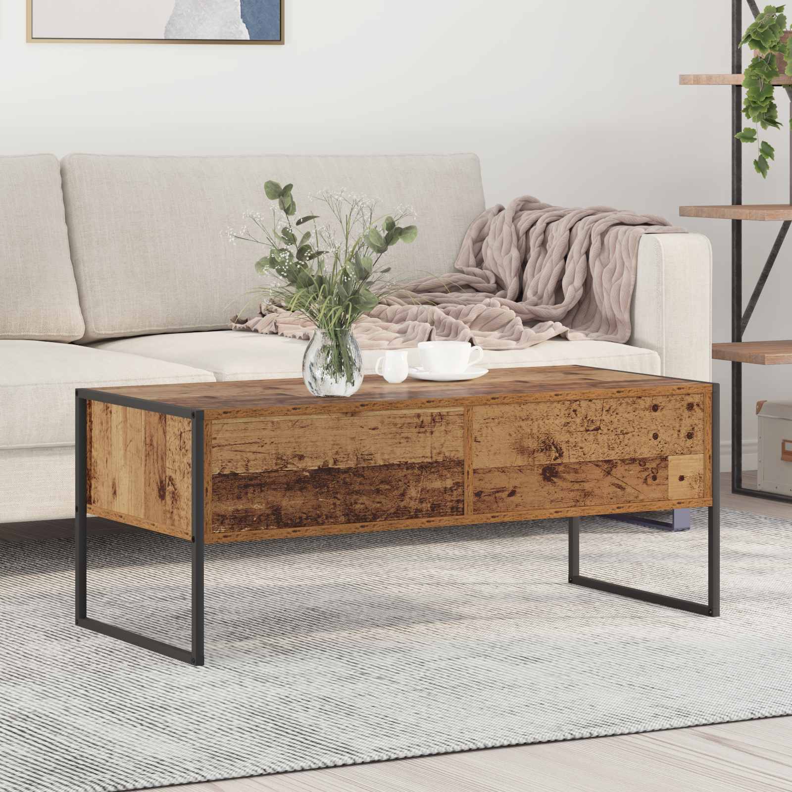 Masa de cafea Lemn Vechi 100 x 46 x 40 cm Lemn compozit — imaginea 2
