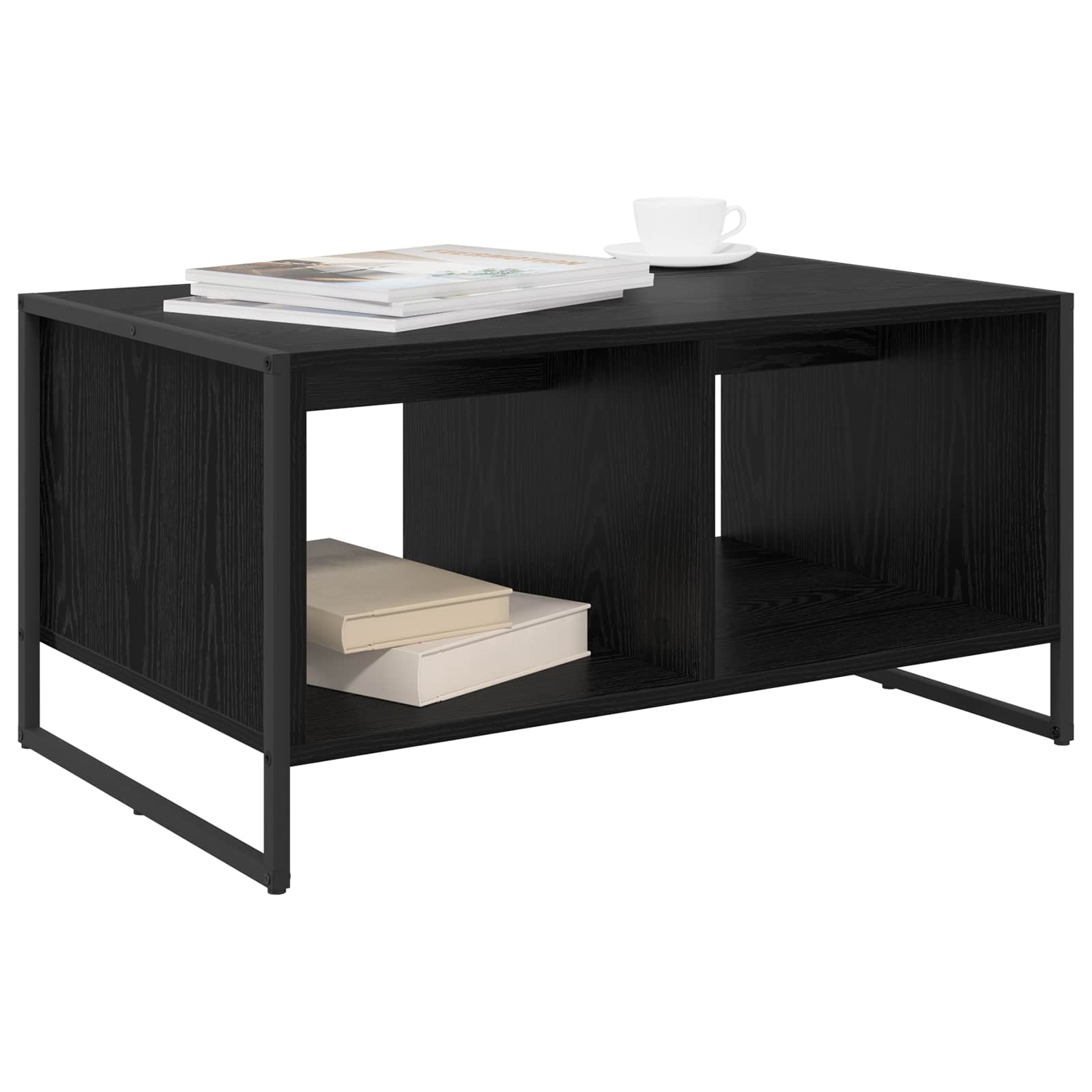 Masa de cafea Stejar Negru 80 x 50 x 40 cm Lemn compozit — imaginea 3