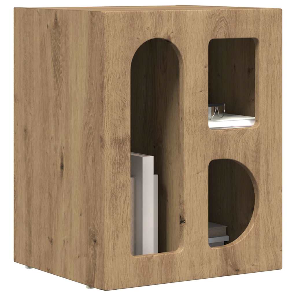 Noptiera Stejar Artizanal 40 x 35 x 50 cm Lemn compozit — imaginea 4