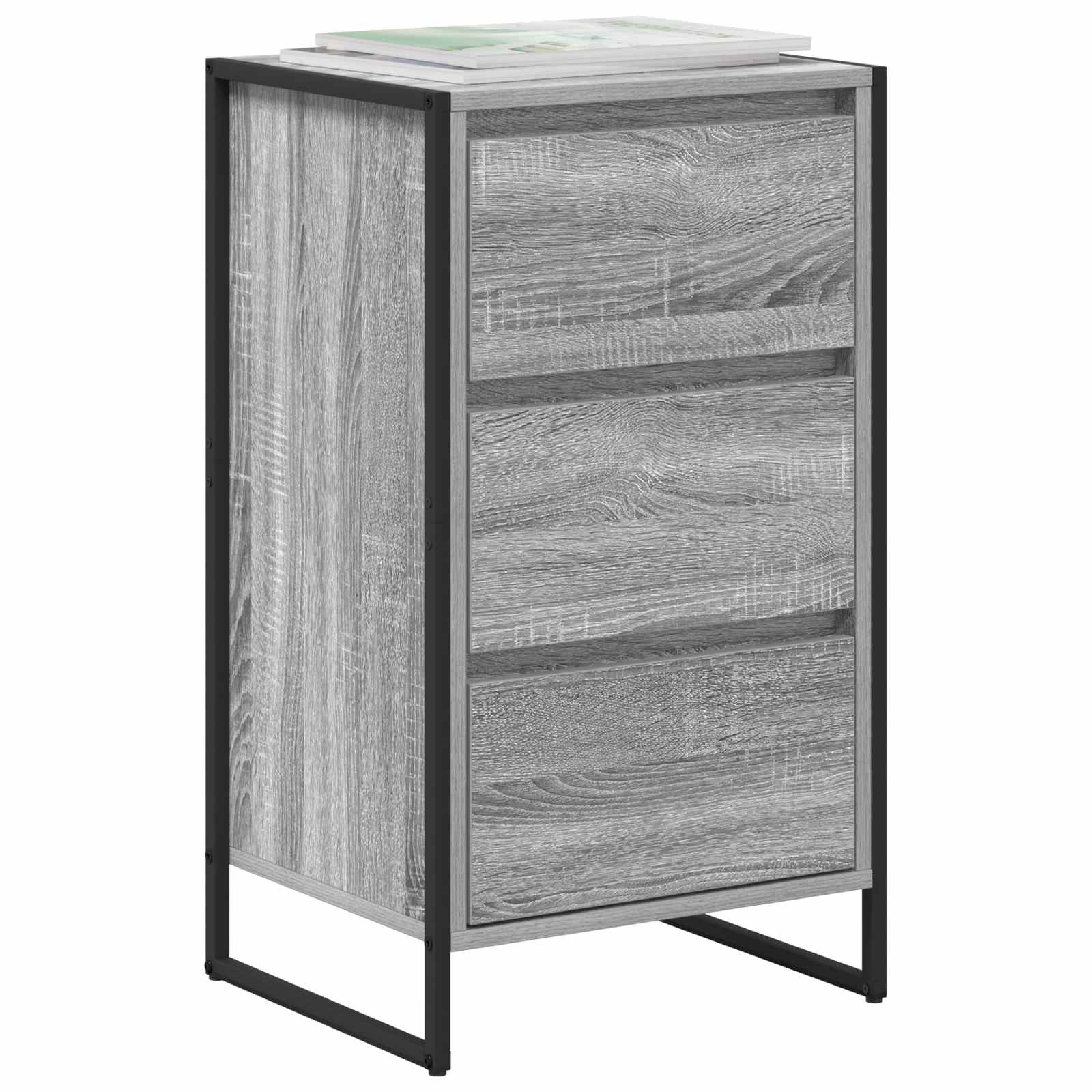 Bufet cu sertar Gri Sonoma 42 x 36 x 75.5 cm Lemn compozit — imaginea 3