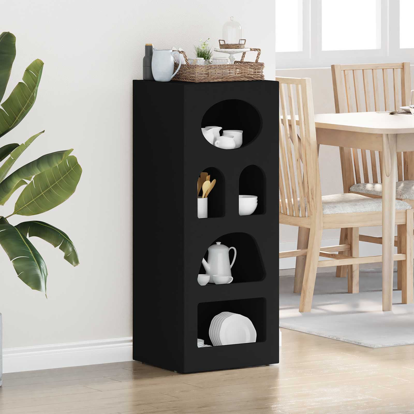Bufet Negru 40 x 35 x 100,5 cm Lemn compozit — imaginea 2