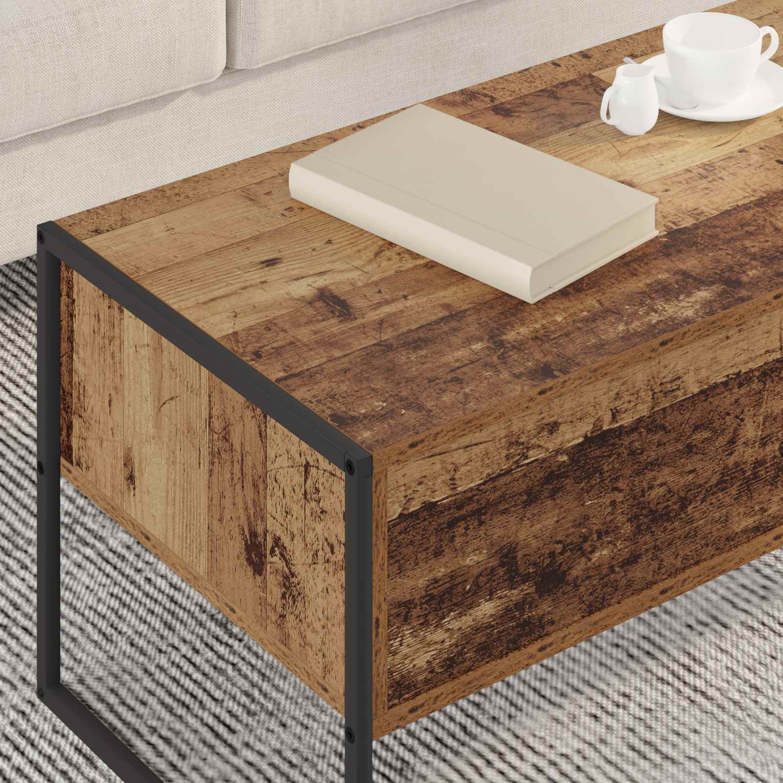 Masa de cafea Lemn Vechi 100 x 46 x 40 cm Lemn compozit — imaginea 4