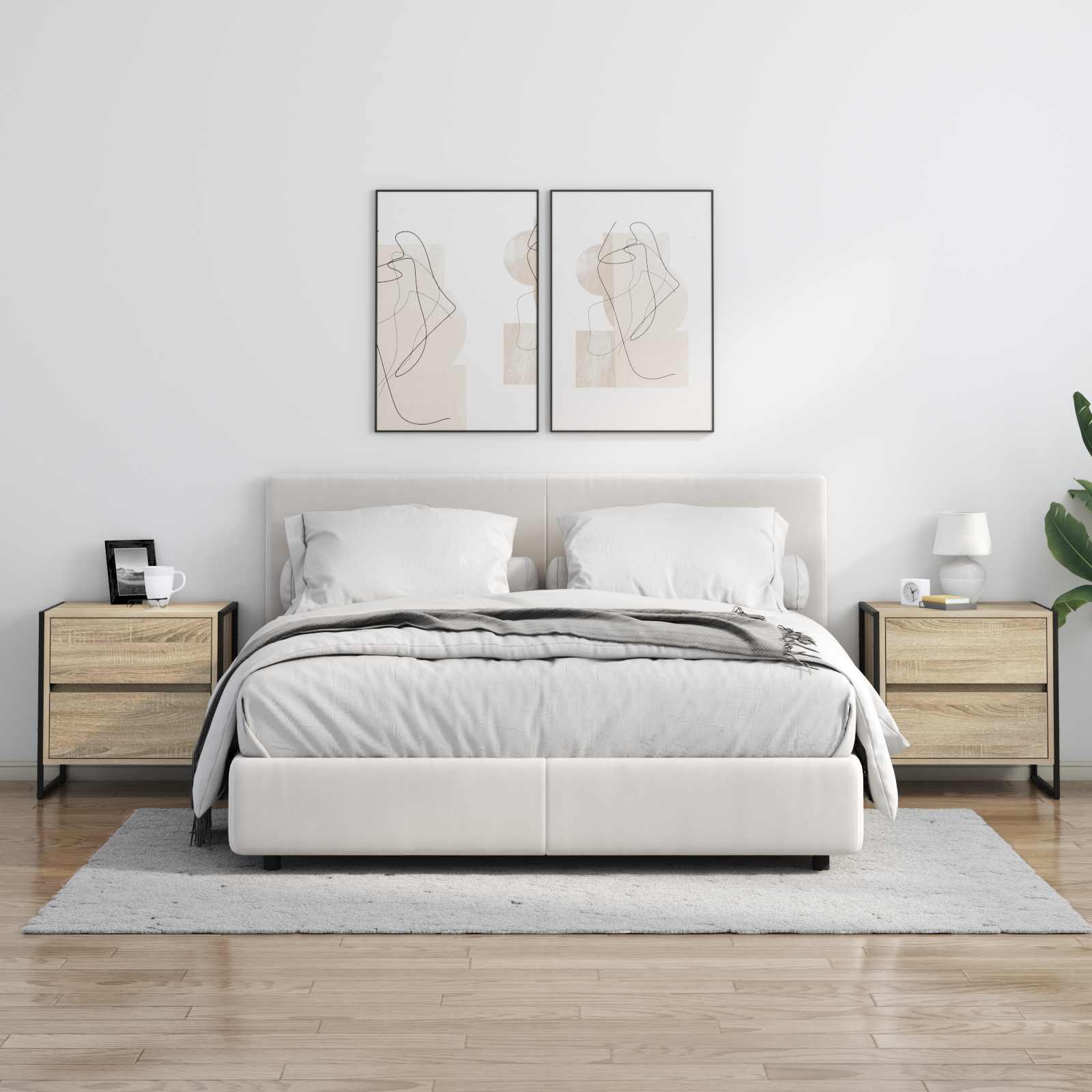 Noptiera cu sertar Sonoma 50 x 39.5 x 50 cm Lemn compozit — imaginea 4