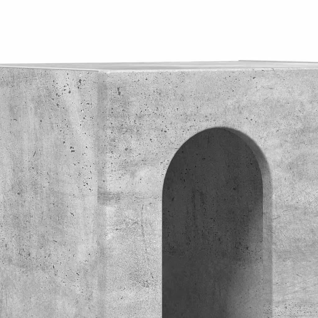 Noptiera Gri din beton 40 x 35 x 50 cm Lemn compozit — imaginea 8