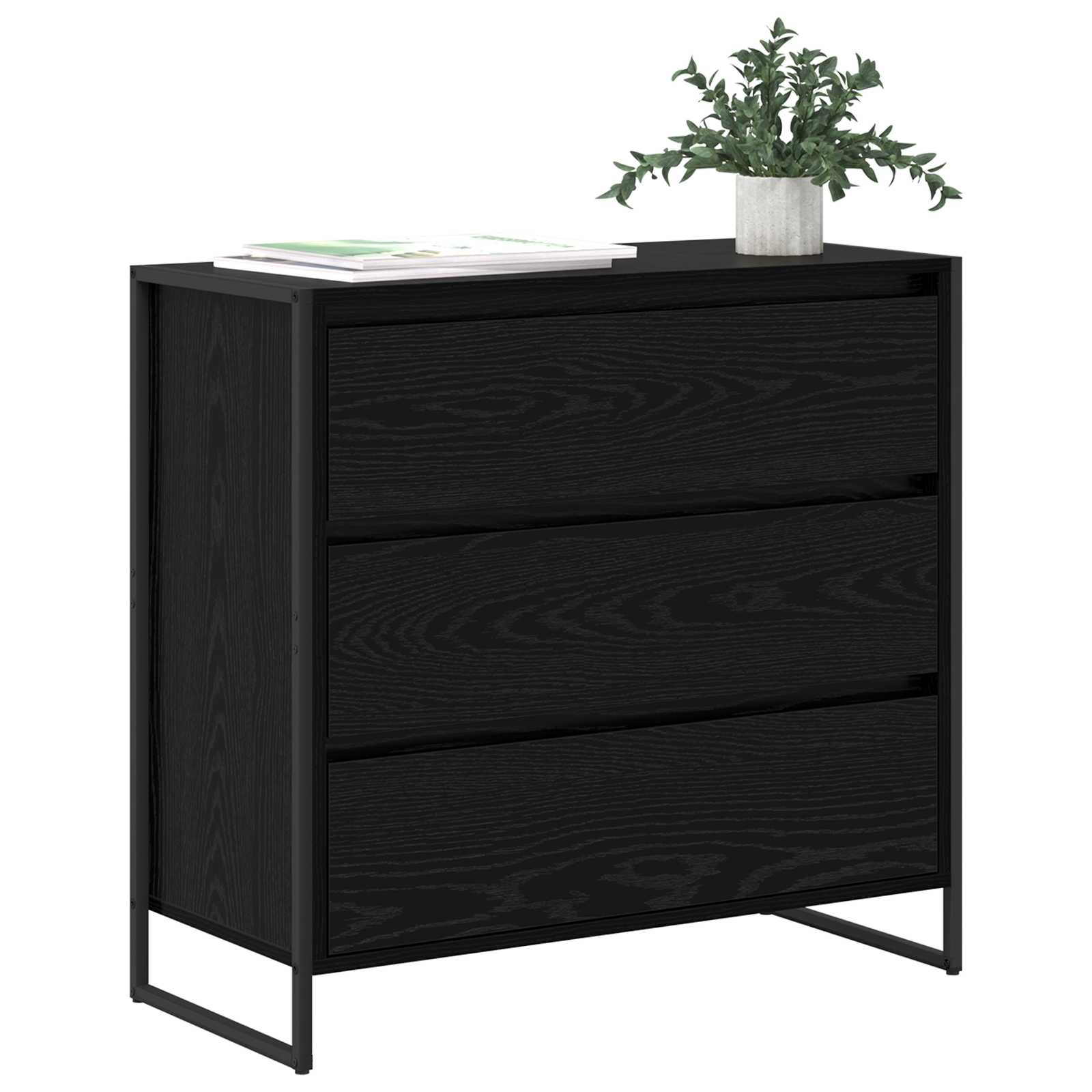 Bufet cu sertar Stejar Negru 79 x 36 x 75.5 cm Lemn compozit — imaginea 3