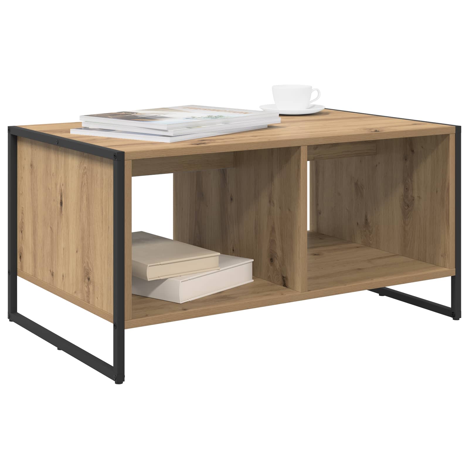 Masa de cafea Stejar artizanal 80 x 50 x 40 cm Lemn compozit — imaginea 4