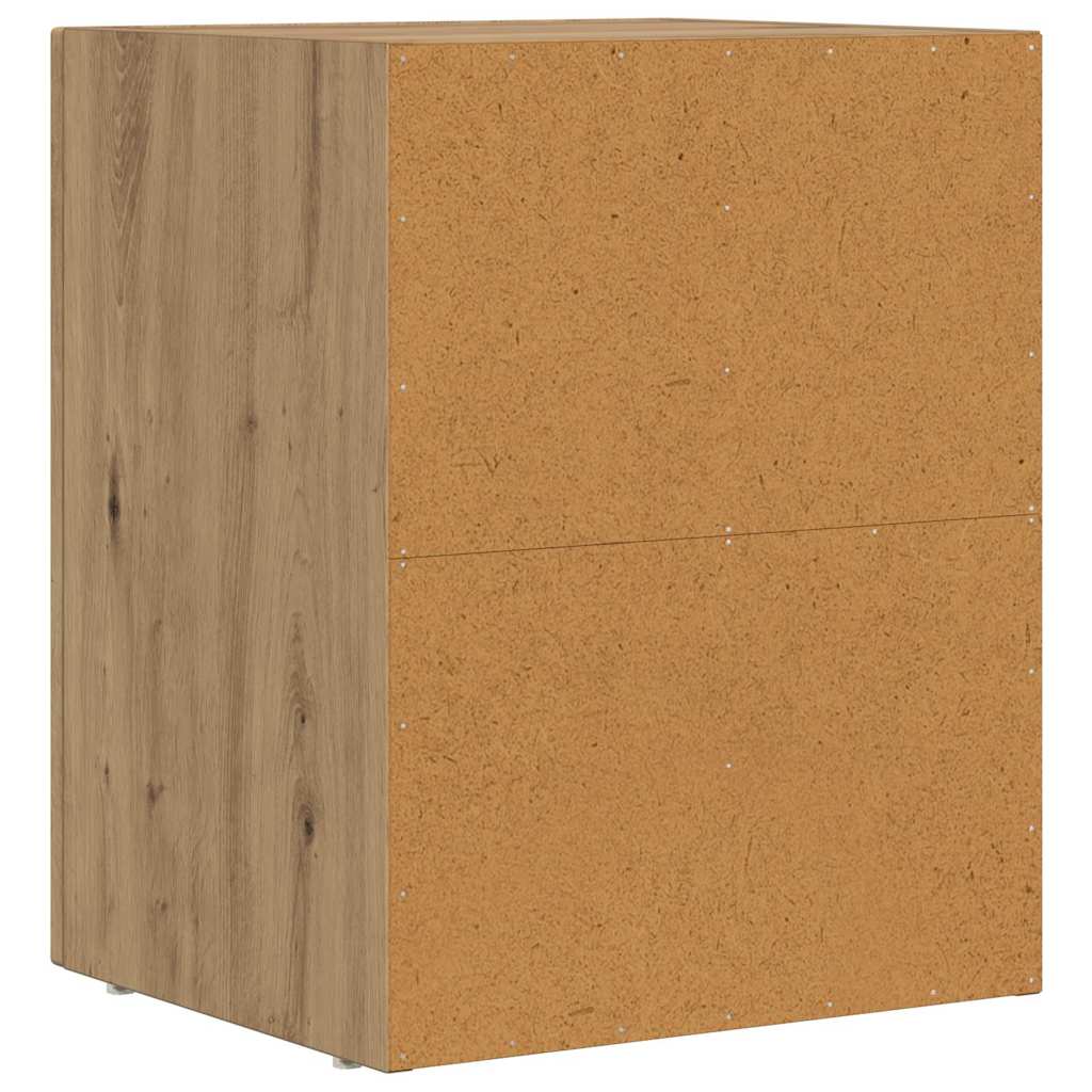 Noptiera 2 pcs Stejar Artizanal 40 x 35 x 50 cm Lemn compozit — imaginea 9