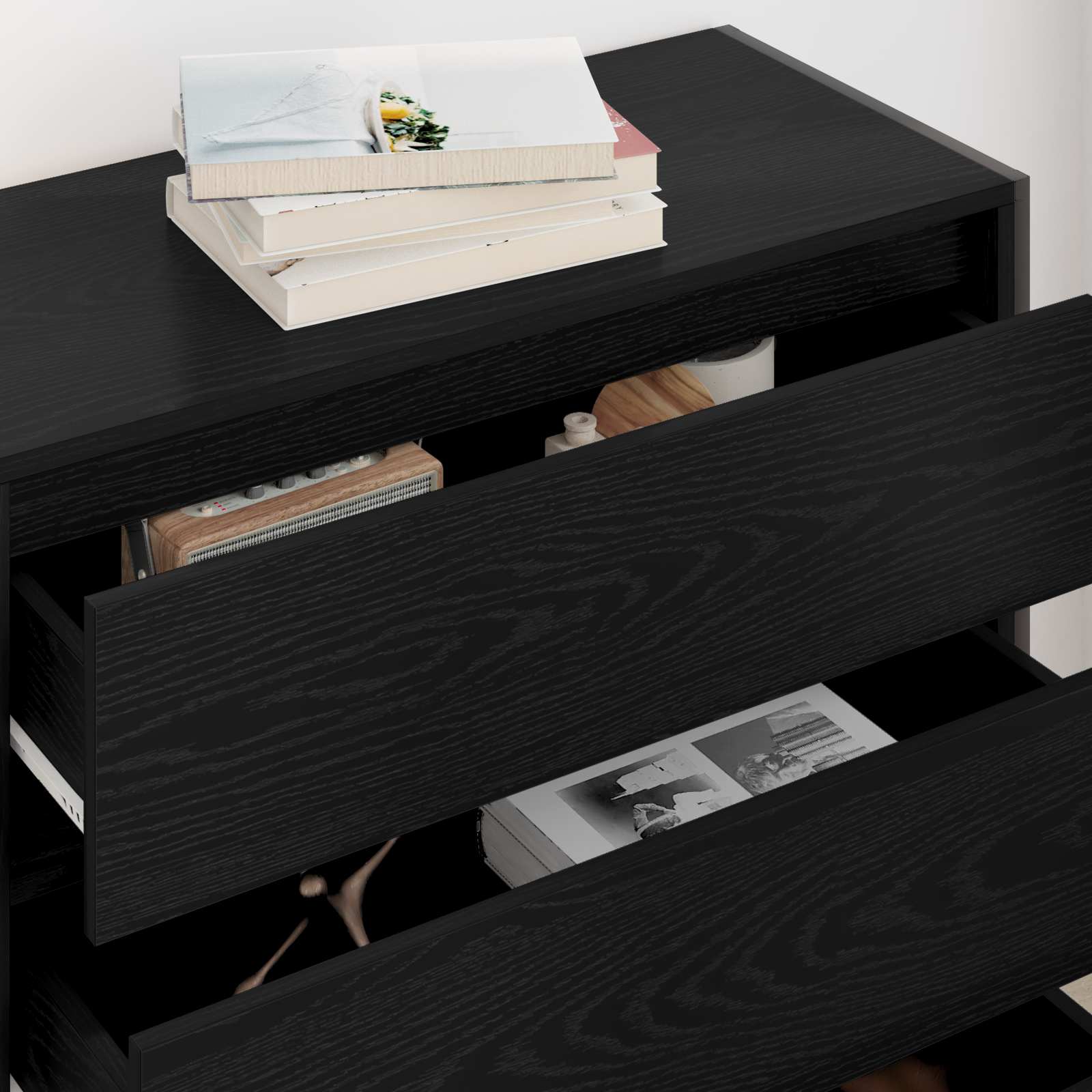 Bufet cu sertar Stejar Negru 79 x 36 x 75.5 cm Lemn compozit — imaginea 4