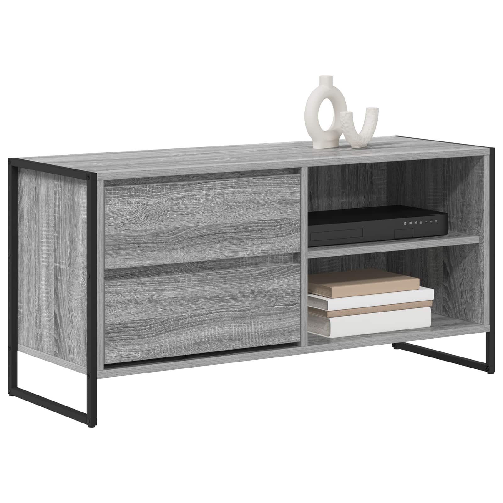 Cabinet TV Gri Sonoma 100 x 36 x 49,5 cm Lemn compozit — imaginea 3