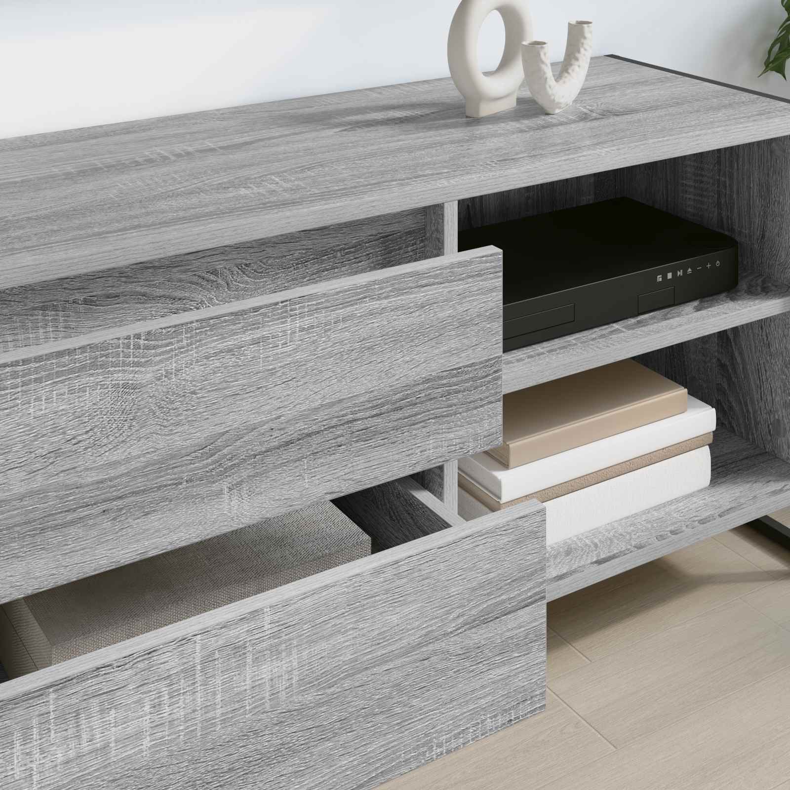 Cabinet TV Gri Sonoma 100 x 36 x 49,5 cm Lemn compozit — imaginea 4