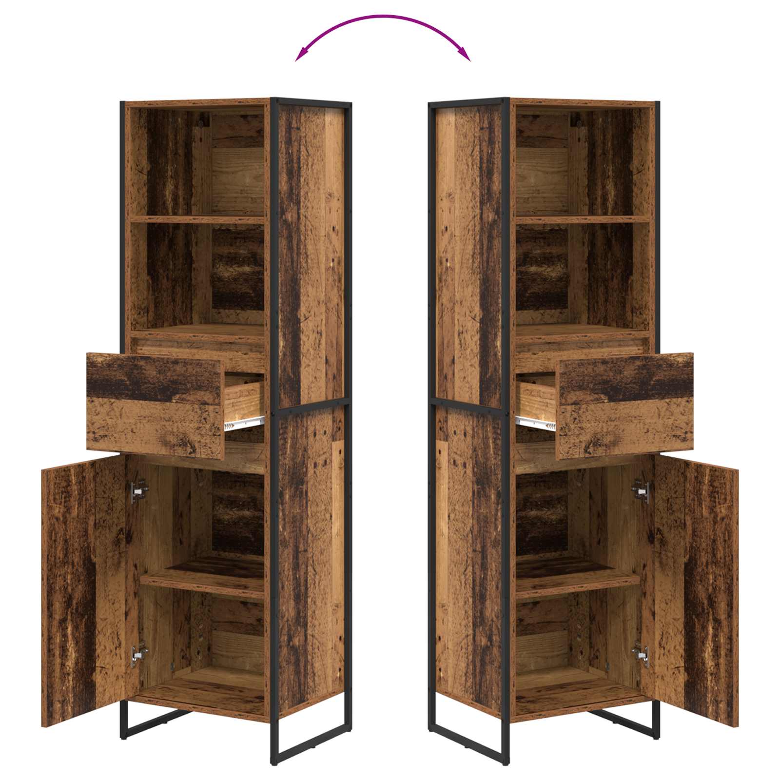 Dulap pentru carti Lemn Vechi 43 x 36 x 150.5 cm Lemn compozit — imaginea 11