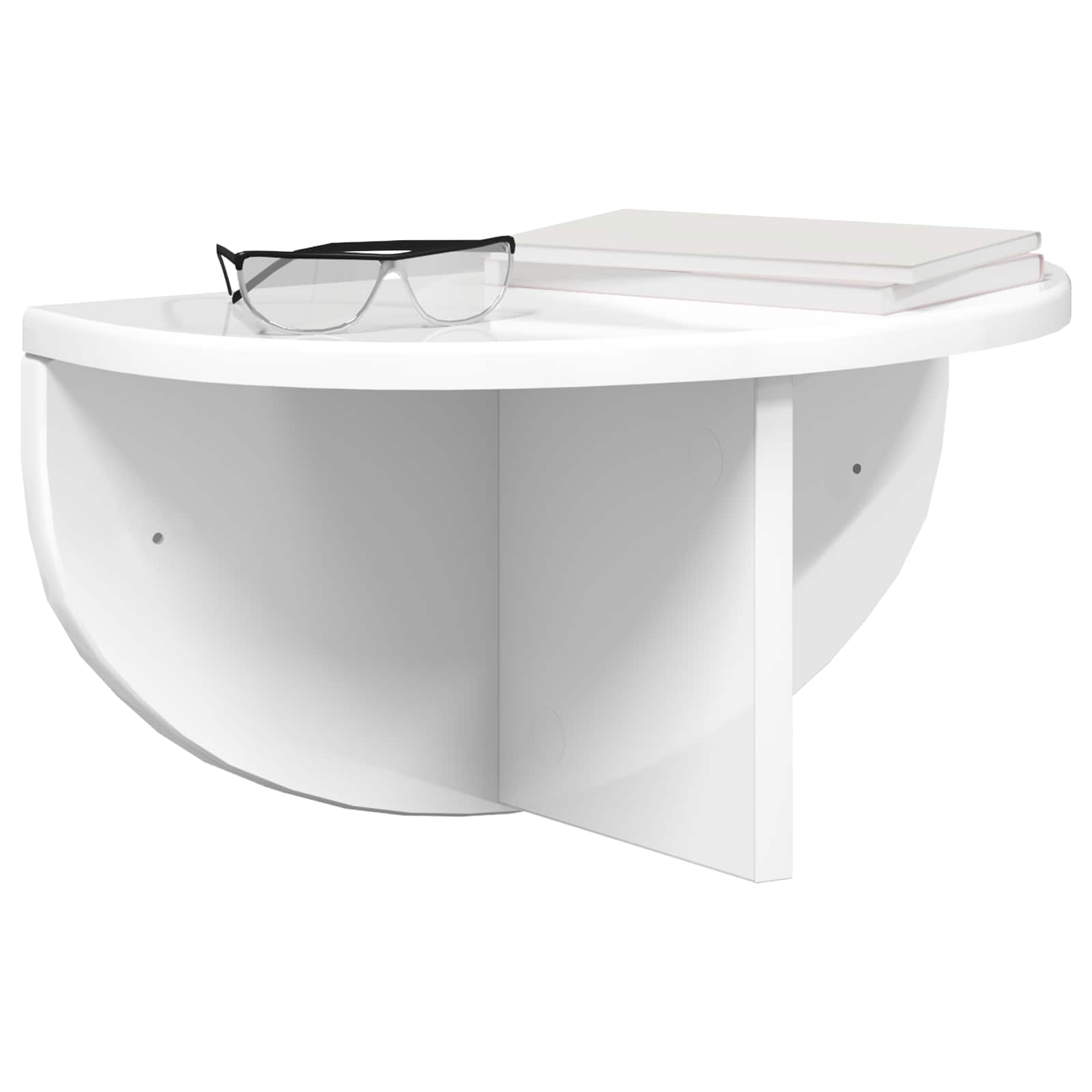 Raft de perete Alb lucios 38 x 19 x 19 cm Lemn compozit — imaginea 3
