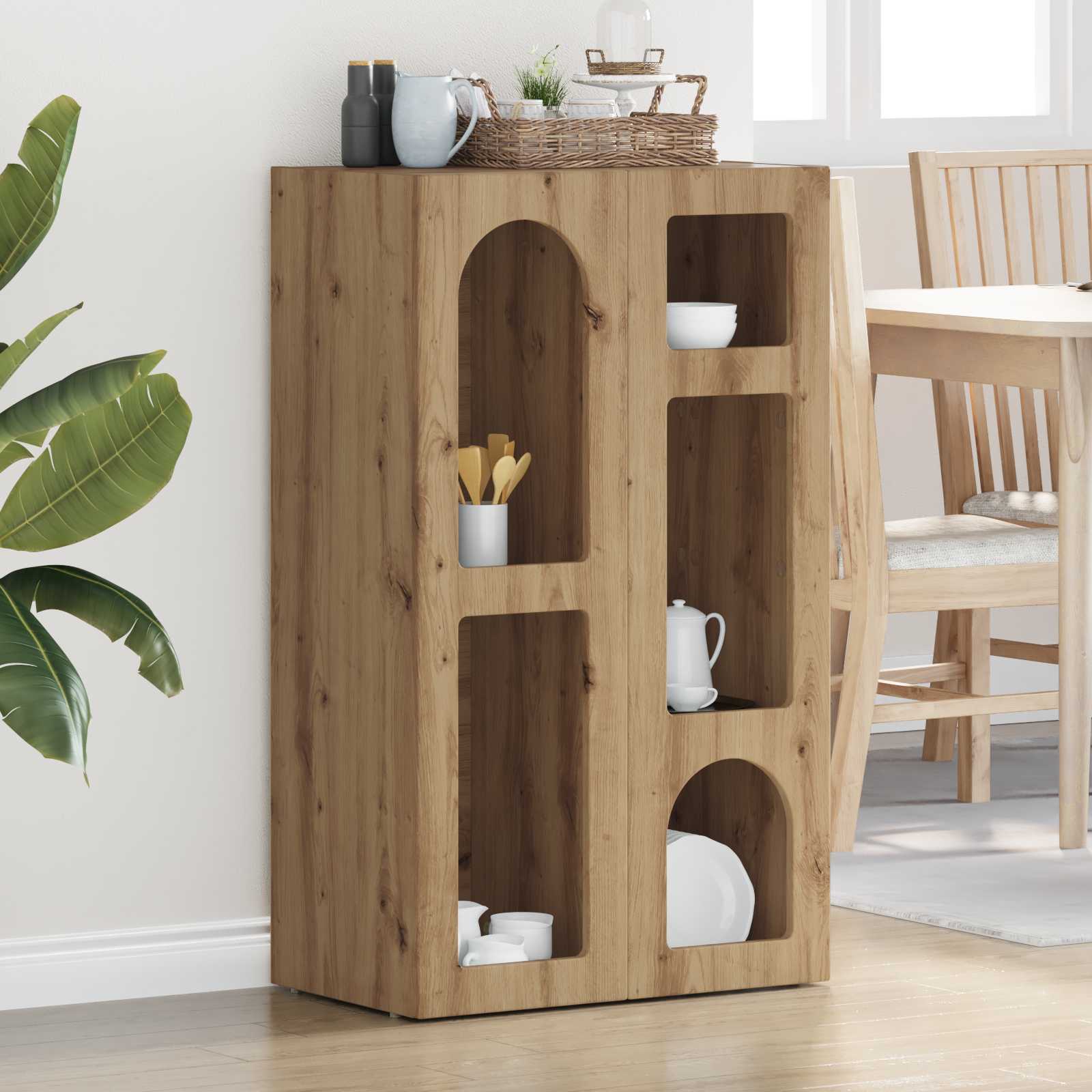 Bufet Stejar Artizanal 59 x 35 x 100,5 cm Lemn compozit — imaginea 2