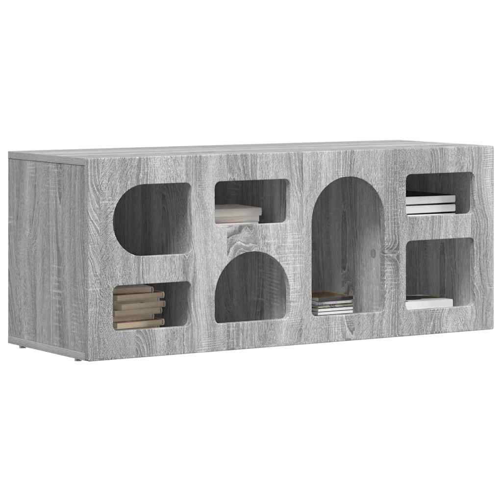 Cabinet TV Gri Sonoma 100 x 35 x 40 cm Lemn compozit — imaginea 4