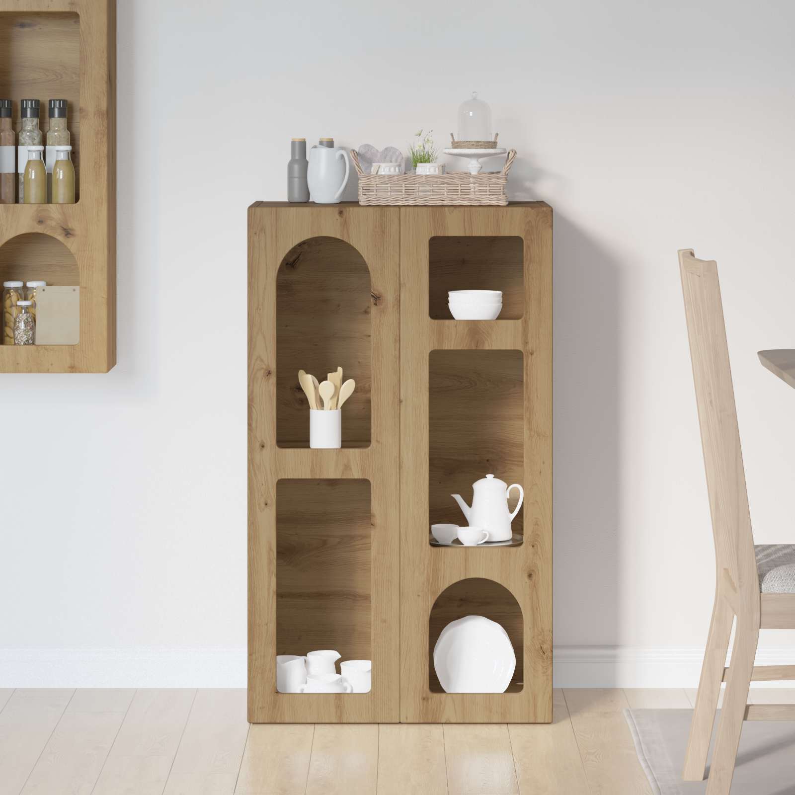 Bufet Stejar Artizanal 59 x 35 x 100,5 cm Lemn compozit — imaginea 4