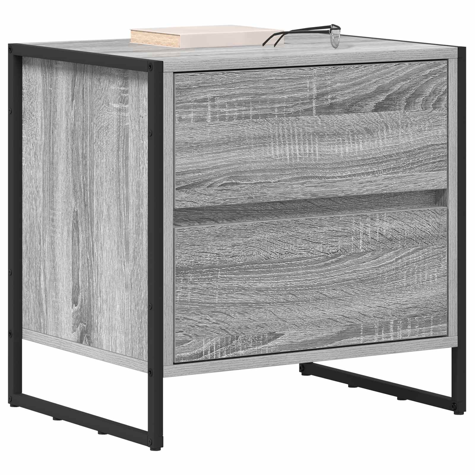 Noptiera cu sertar Gri Sonoma 50 x 39.5 x 50 cm Lemn compozit — imaginea 3