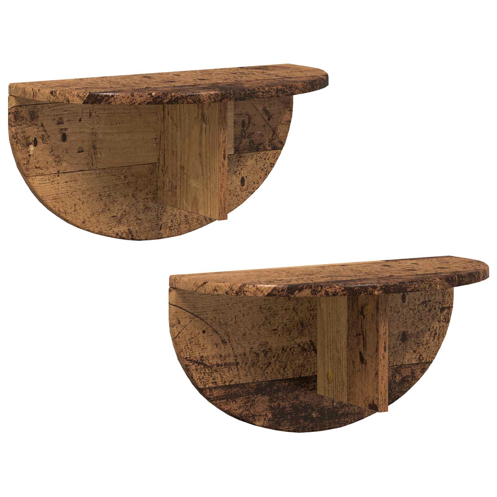 Raft de perete 2 pcs Lemn vechi 38 x 19 x 19 cm Lemn compozit