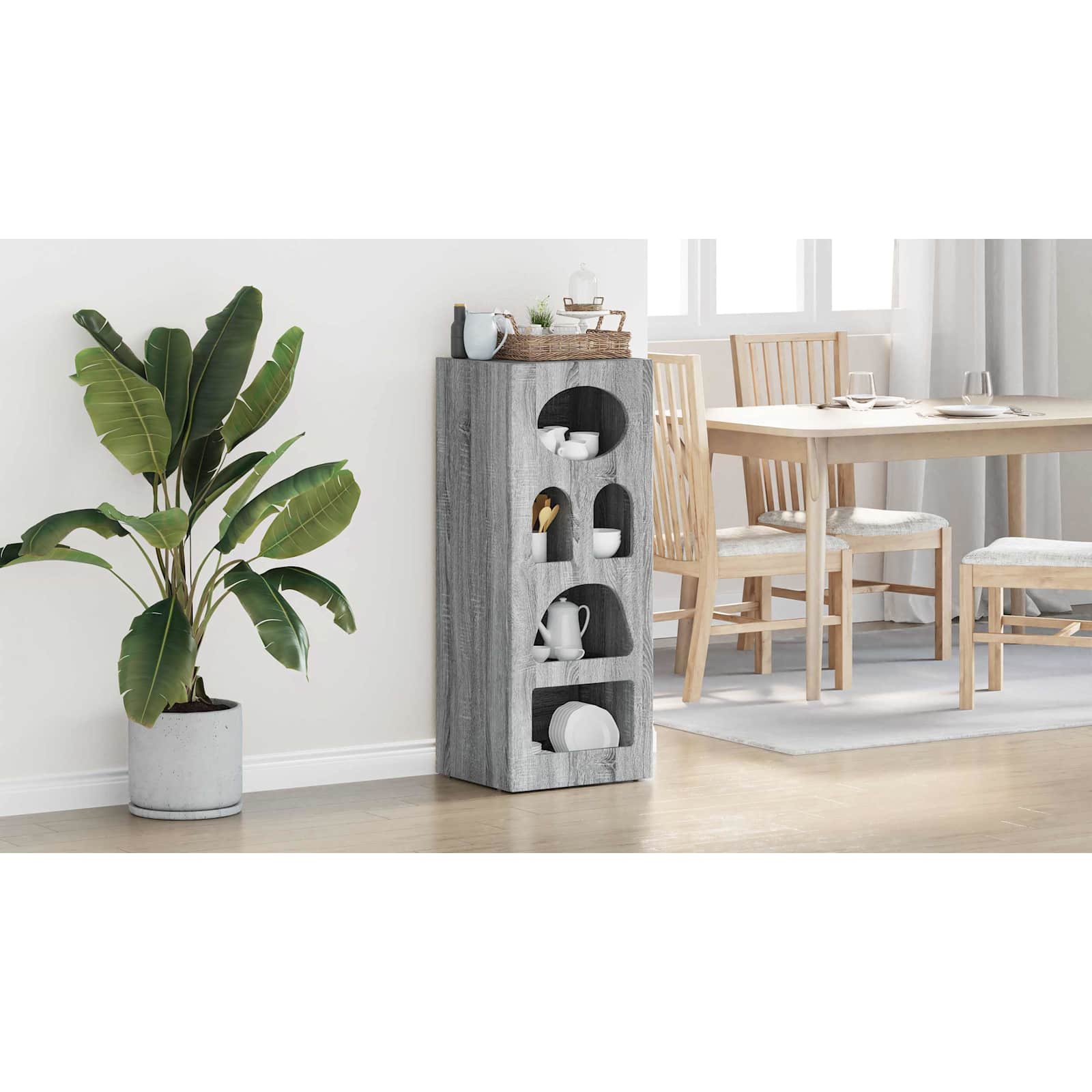 Bufet Gri Sonoma 40 x 35 x 100,5 cm Lemn compozit — imaginea 2