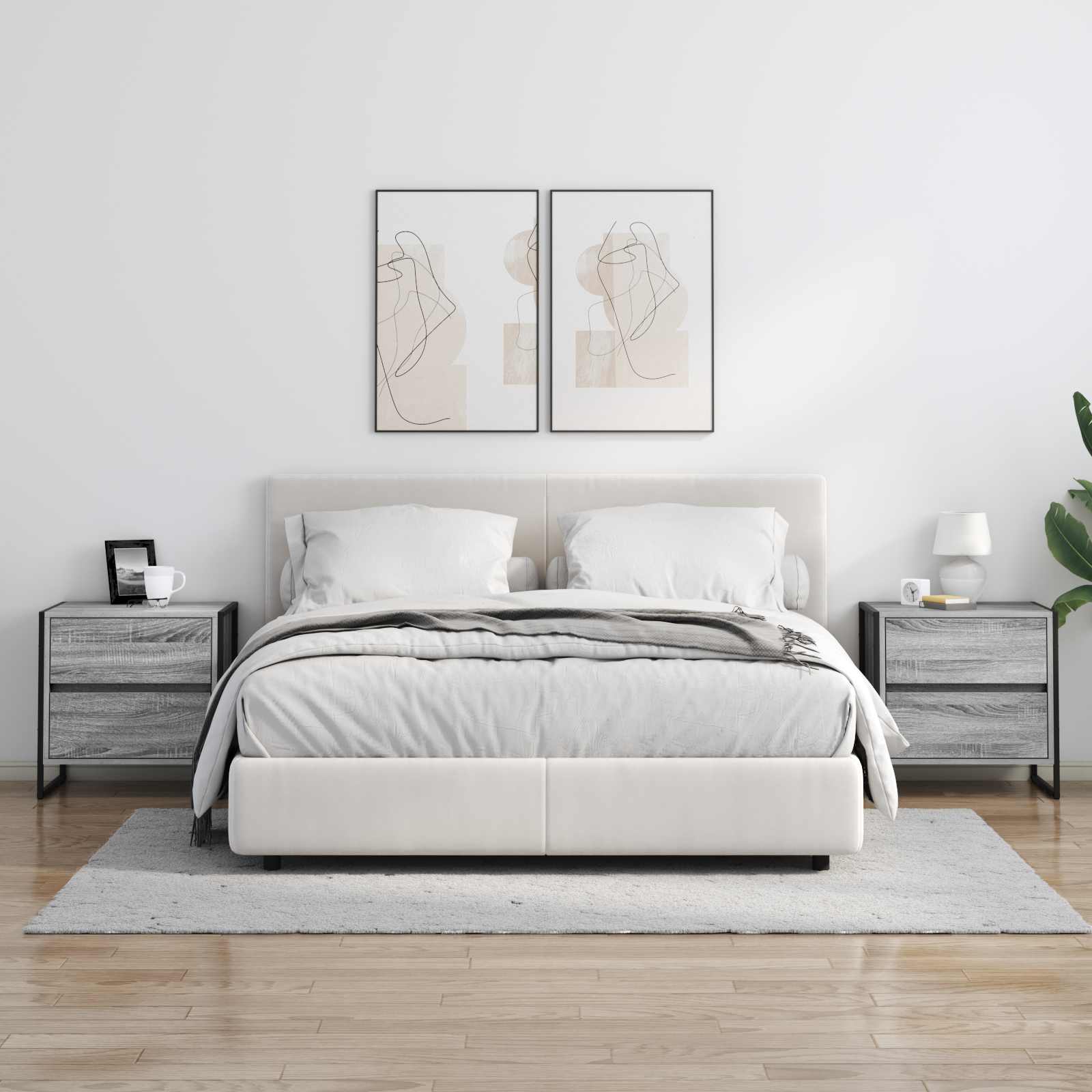 Noptiera cu sertar Gri Sonoma 50 x 39.5 x 50 cm Lemn compozit — imaginea 4