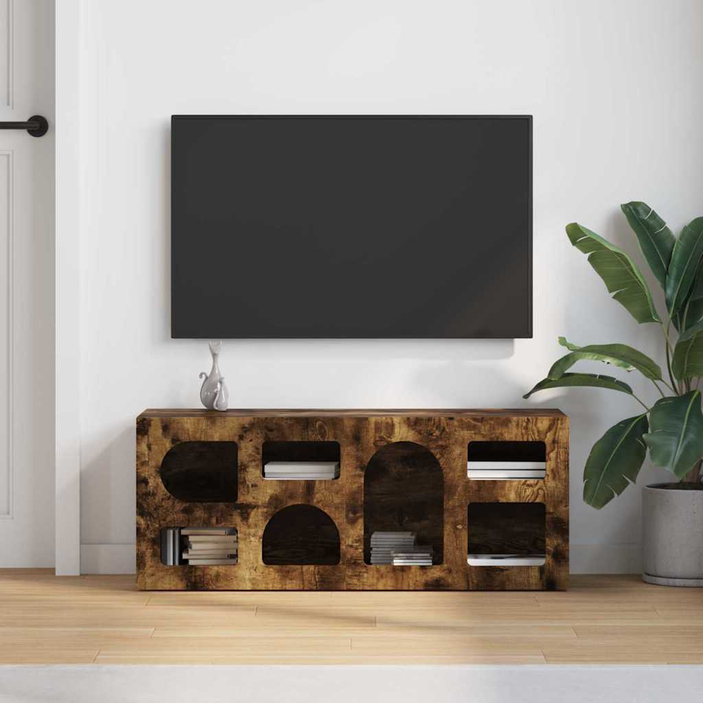 Cabinet TV Stejar fumuriu 100 x 35 x 40 cm Lemn compozit — imaginea 5