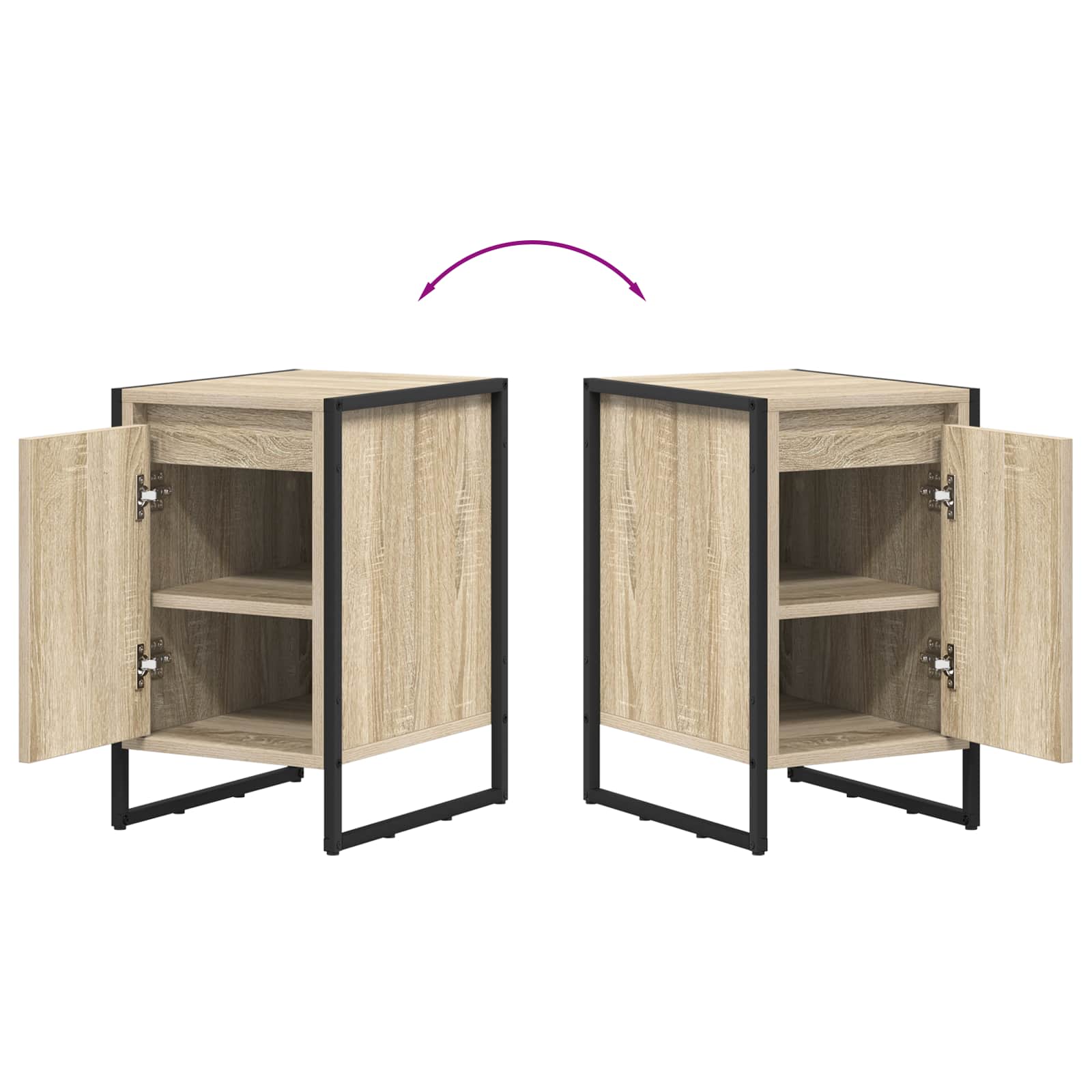 Noptiera 2 pcs Sonoma 39,5 x 30 x 50 cm Lemn compozit — imaginea 12