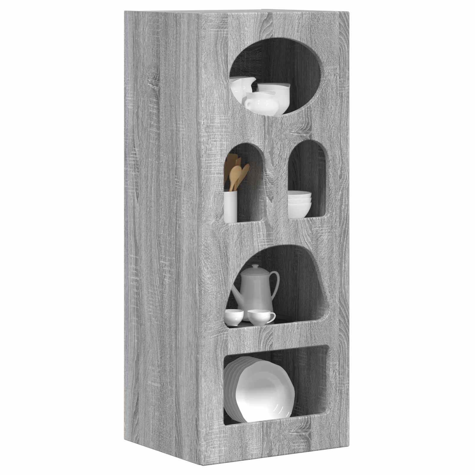 Bufet Gri Sonoma 40 x 35 x 100,5 cm Lemn compozit — imaginea 3