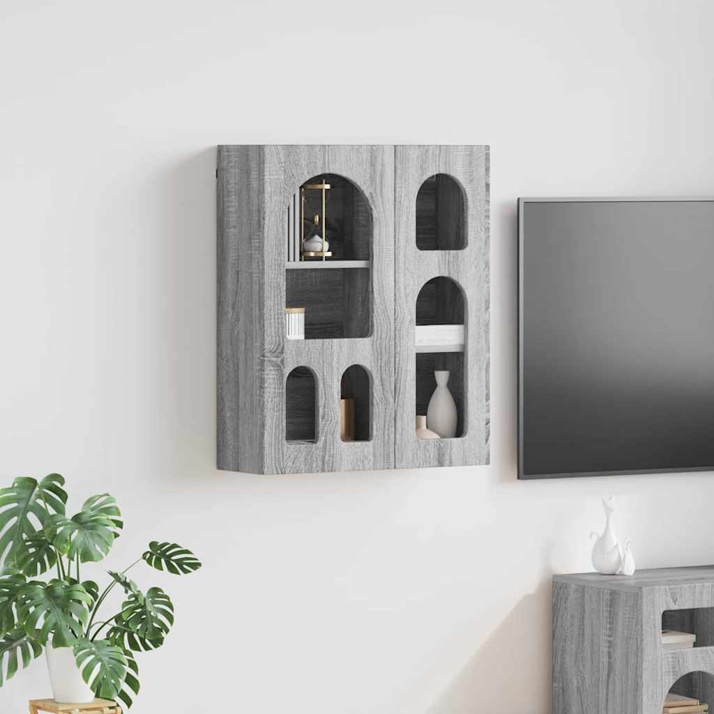 Dulap suspendat Gri Sonoma 59 x 20 x 71.5 cm Lemn compozit — imaginea 2