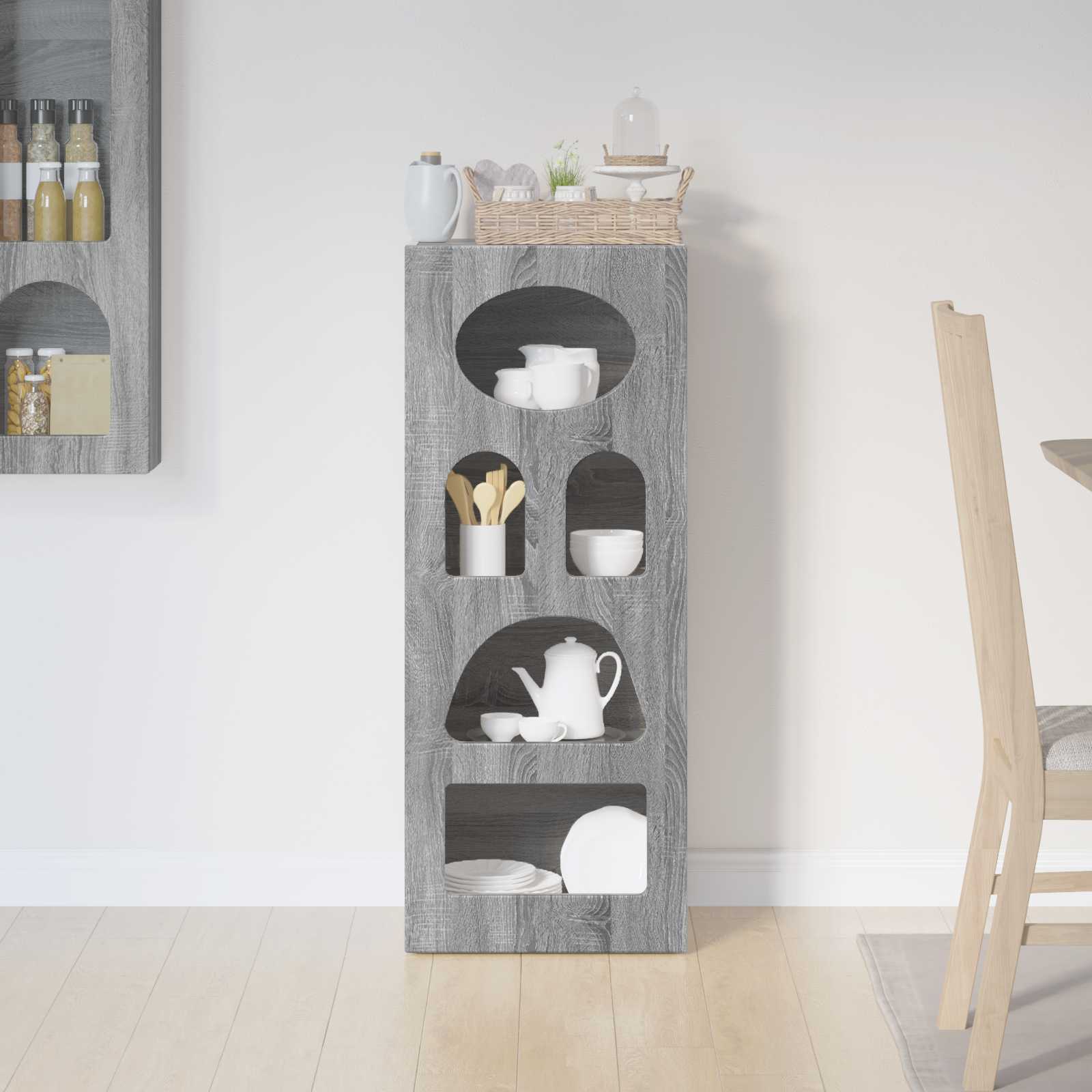 Bufet Gri Sonoma 40 x 35 x 100,5 cm Lemn compozit — imaginea 4