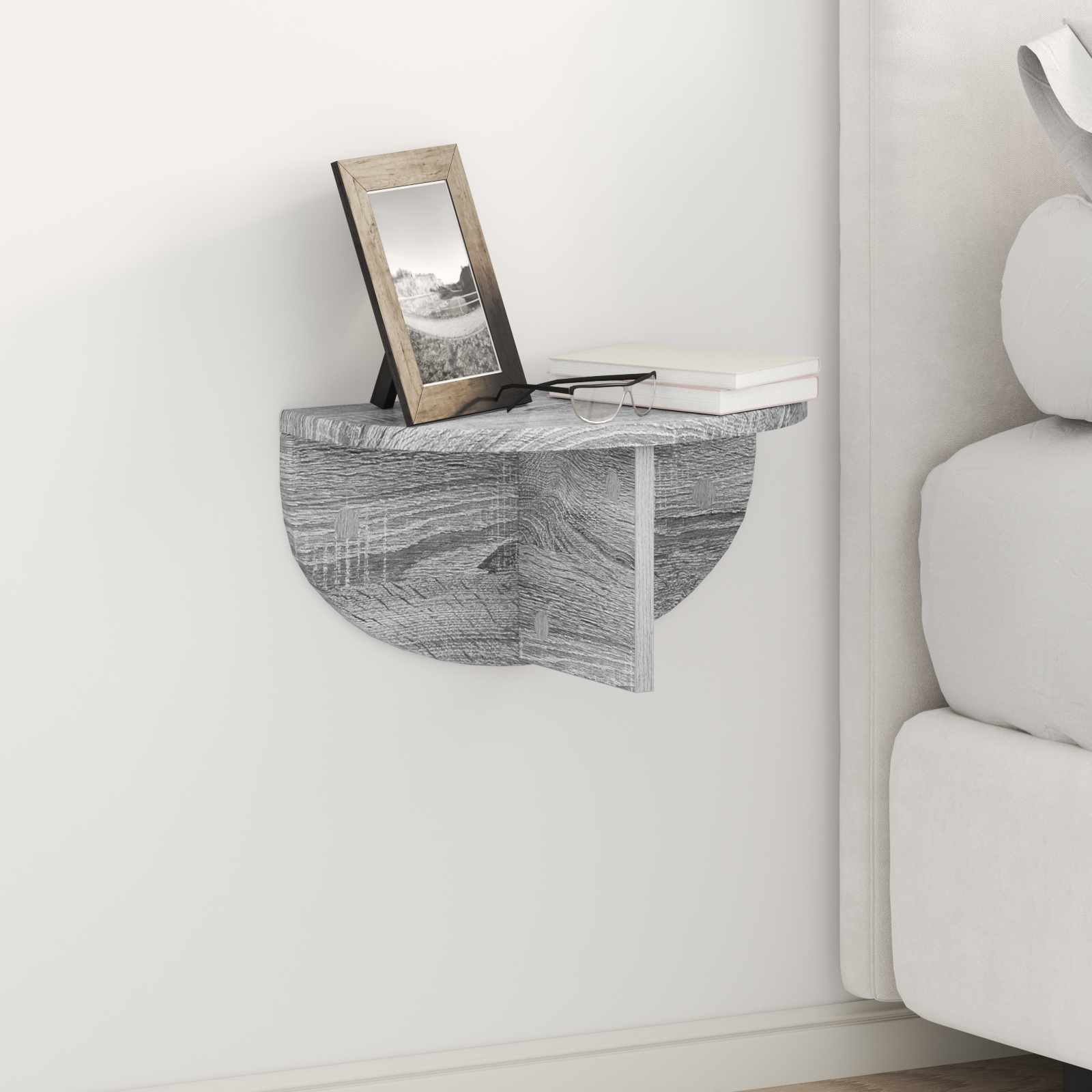 Raft de perete Gri Sonoma 38 x 19 x 19 cm Lemn compozit — imaginea 2