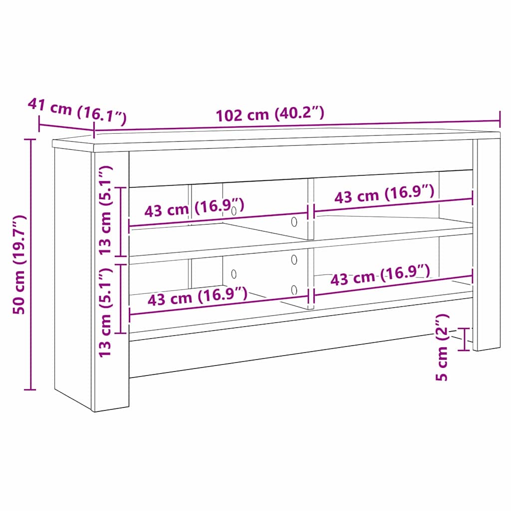 DulapdecoltpentruTV Stejar Artizanal 102 x 40,5 x 45 cm — imaginea 10