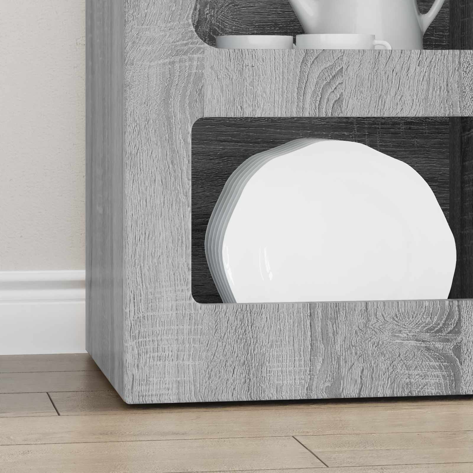 Bufet Gri Sonoma 40 x 35 x 100,5 cm Lemn compozit — imaginea 5