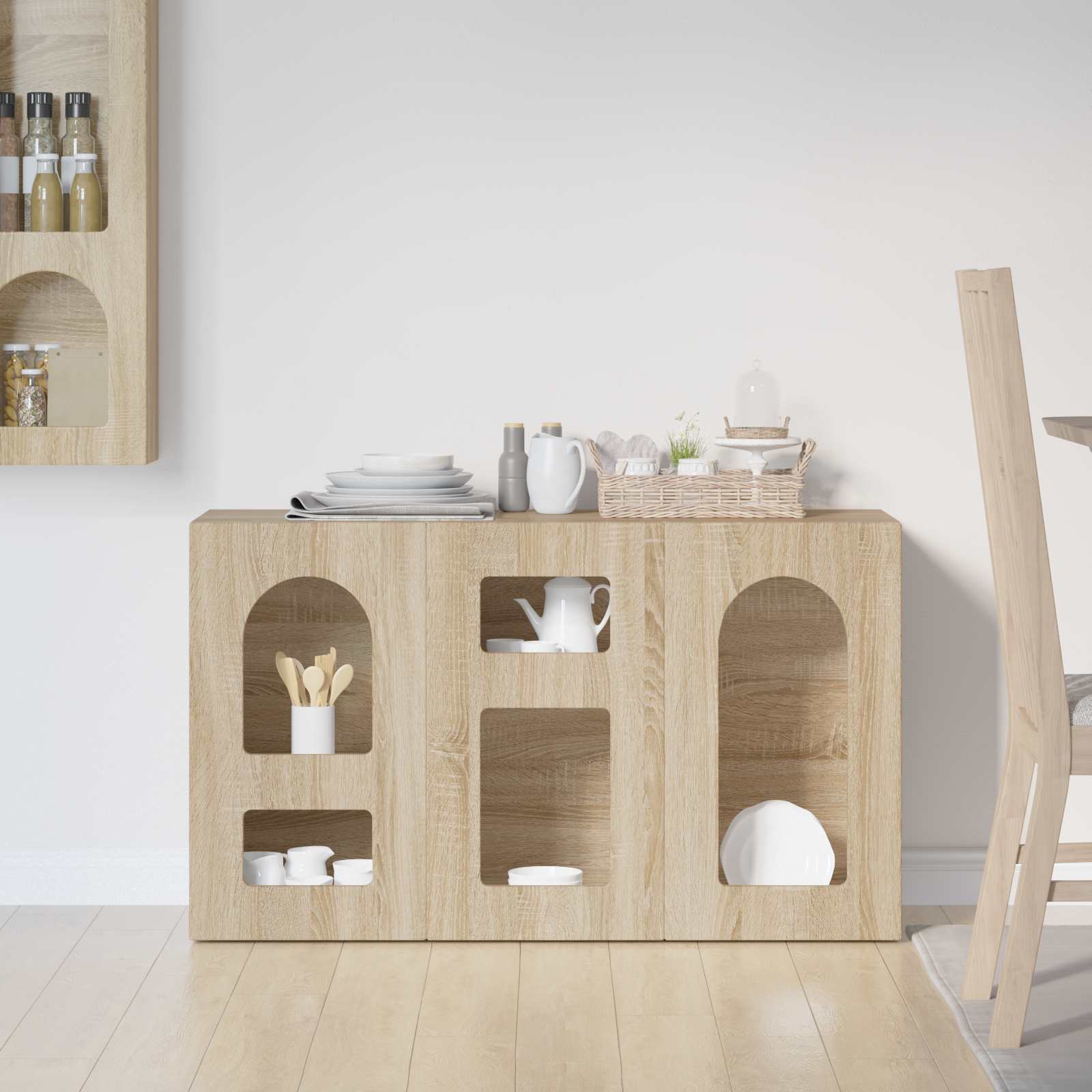 Bufet Stejar Sonoma 100 x 35 x 59 cm Lemn compozit — imaginea 4