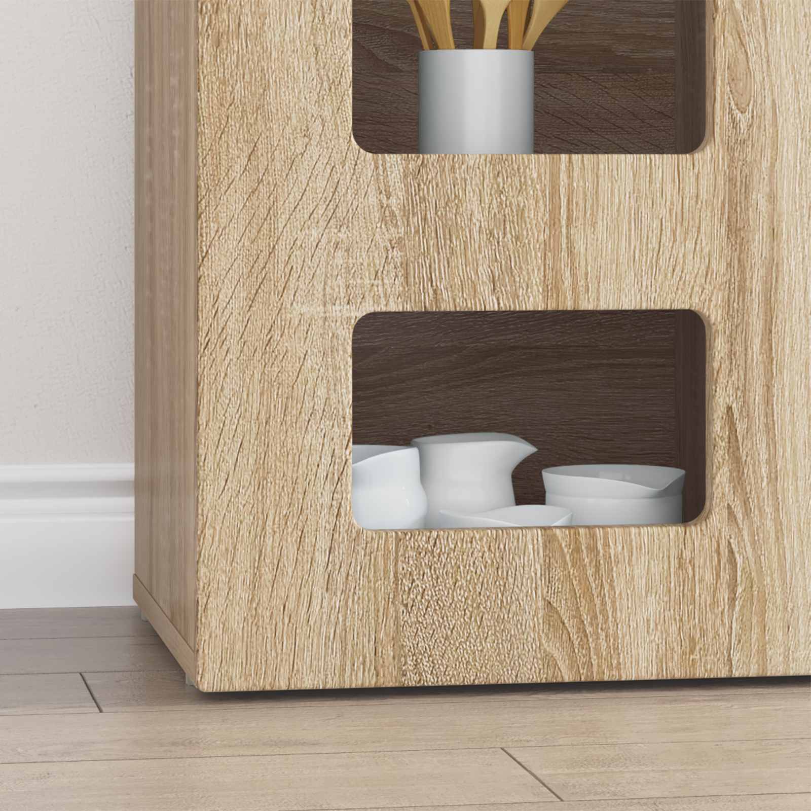 Bufet Stejar Sonoma 100 x 35 x 59 cm Lemn compozit — imaginea 5