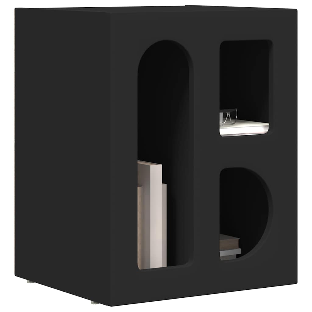 Noptiera 2 pcs Negru 40 x 35 x 50 cm Lemn compozit — imaginea 4