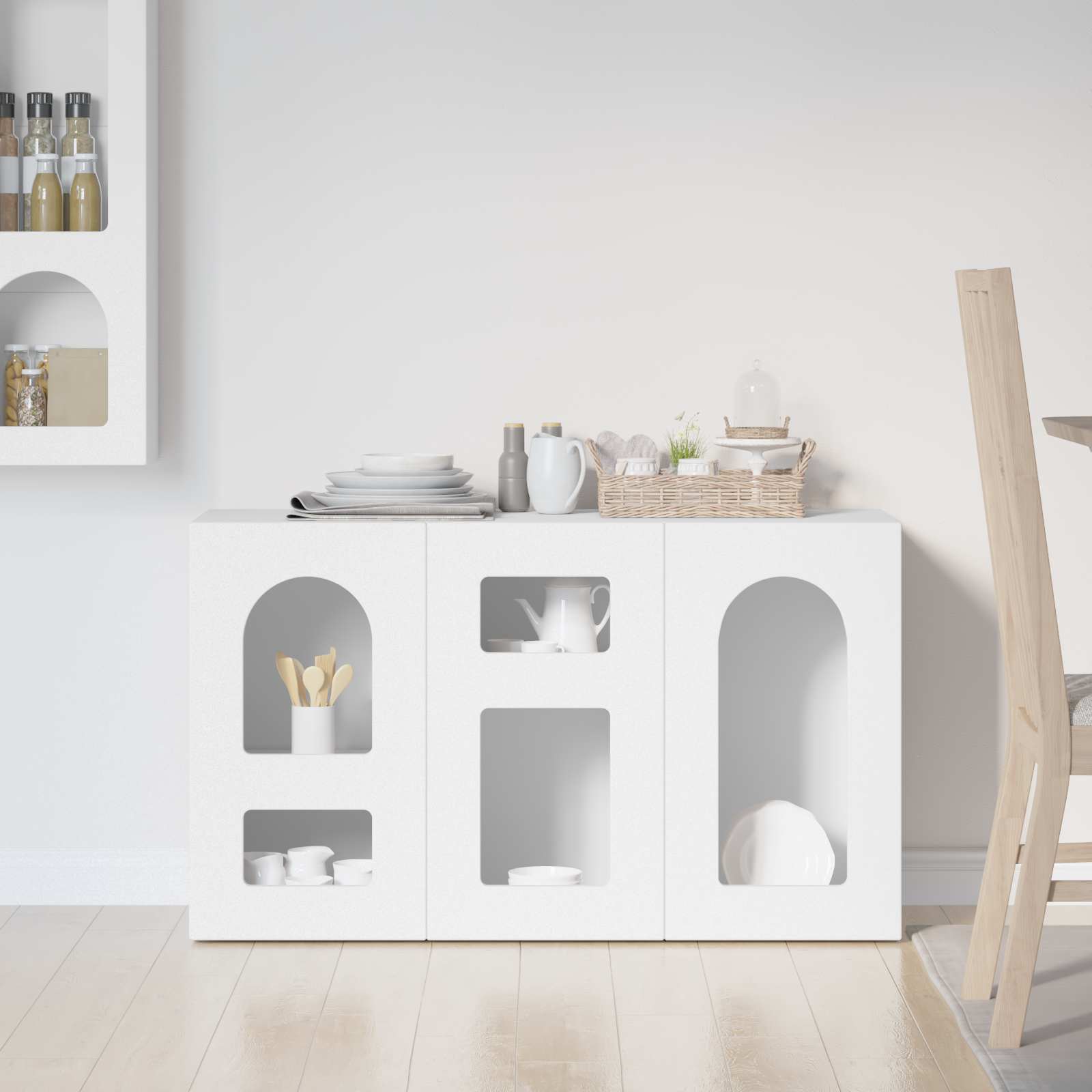 Bufet Alb 100 x 35 x 59 cm Lemn compozit — imaginea 4